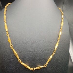 Vintage Nikken Diamond Cut Magnetic Necklace Gold